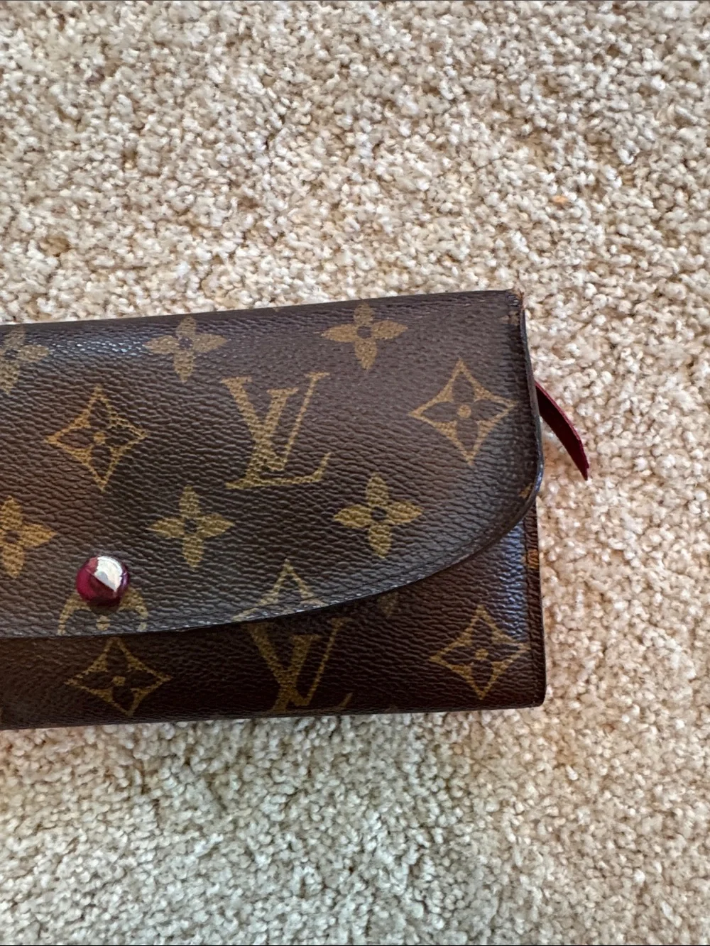 LOUIS VUITTON Pink Monogram Emilie Wallet
